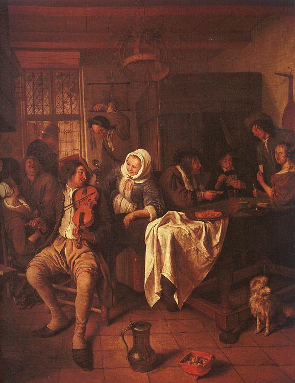 Jan Steen Inn with Violinist Card Players